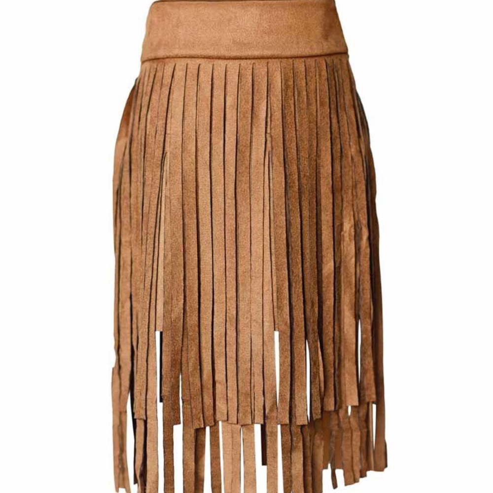 🌸Girls Suede fringe skirt